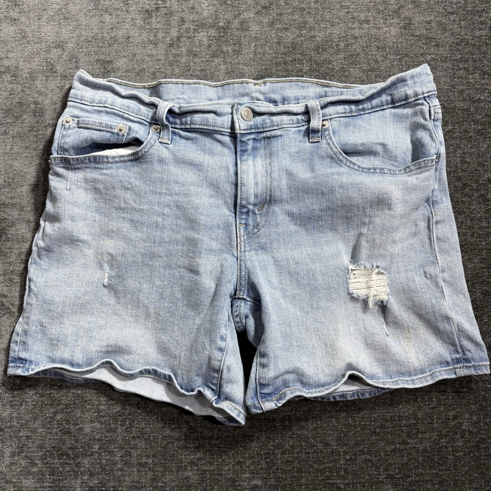 LEVI STRAUSS LEVI'S Women's Distressed Cut Blue Denim Shorts Waist 32 Inch
